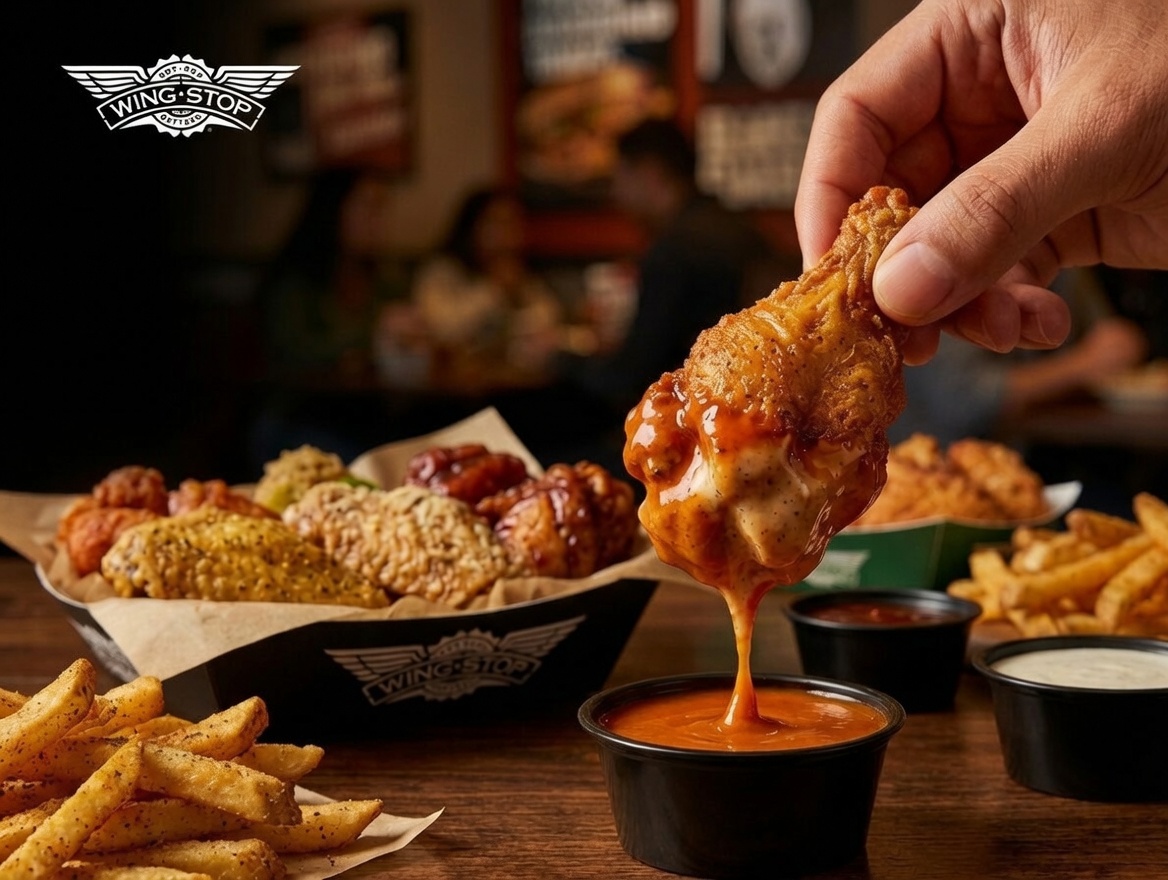 Wingstop wings with dipping sauce